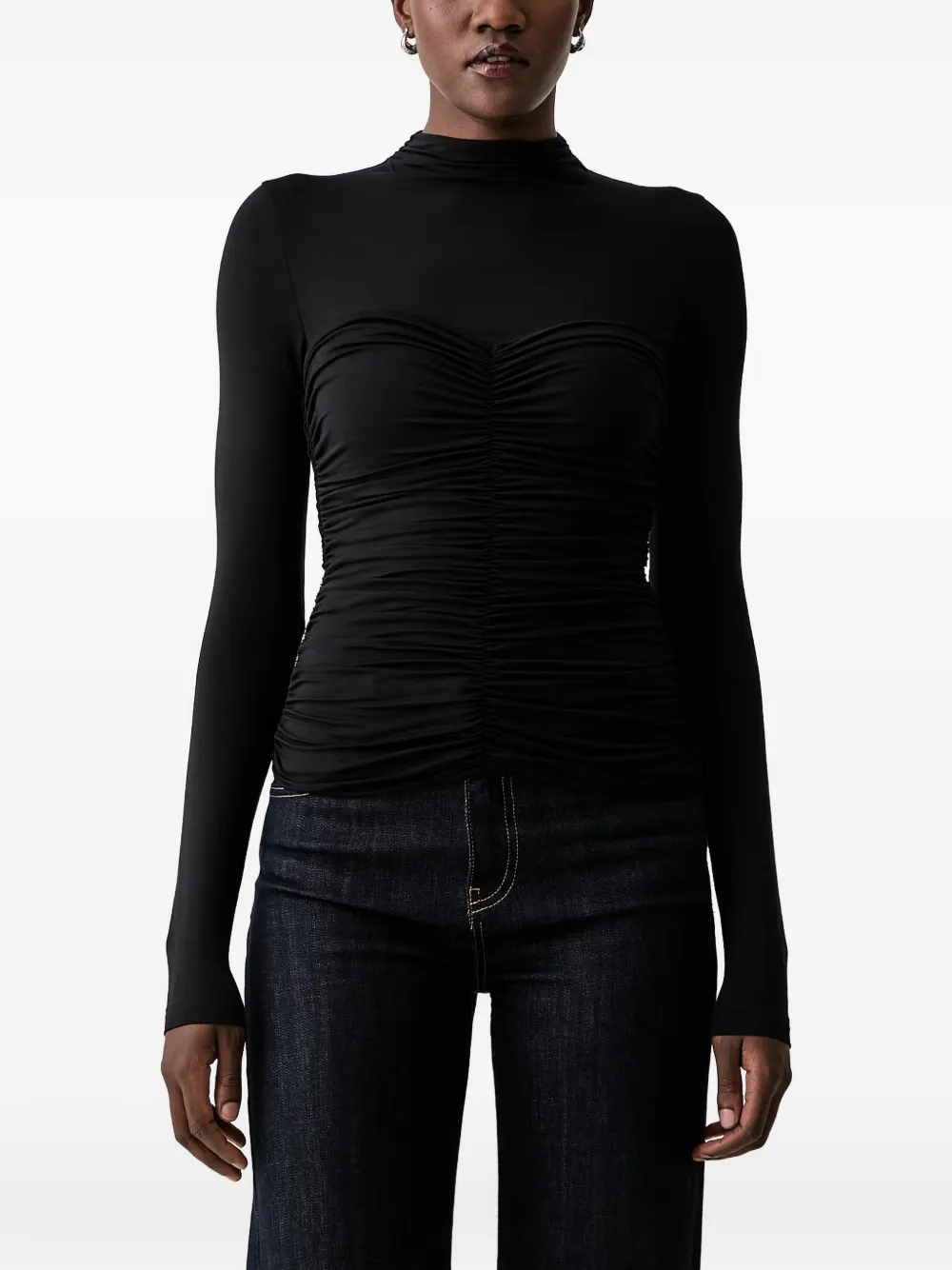 La Mania Solla ruched high-neck top