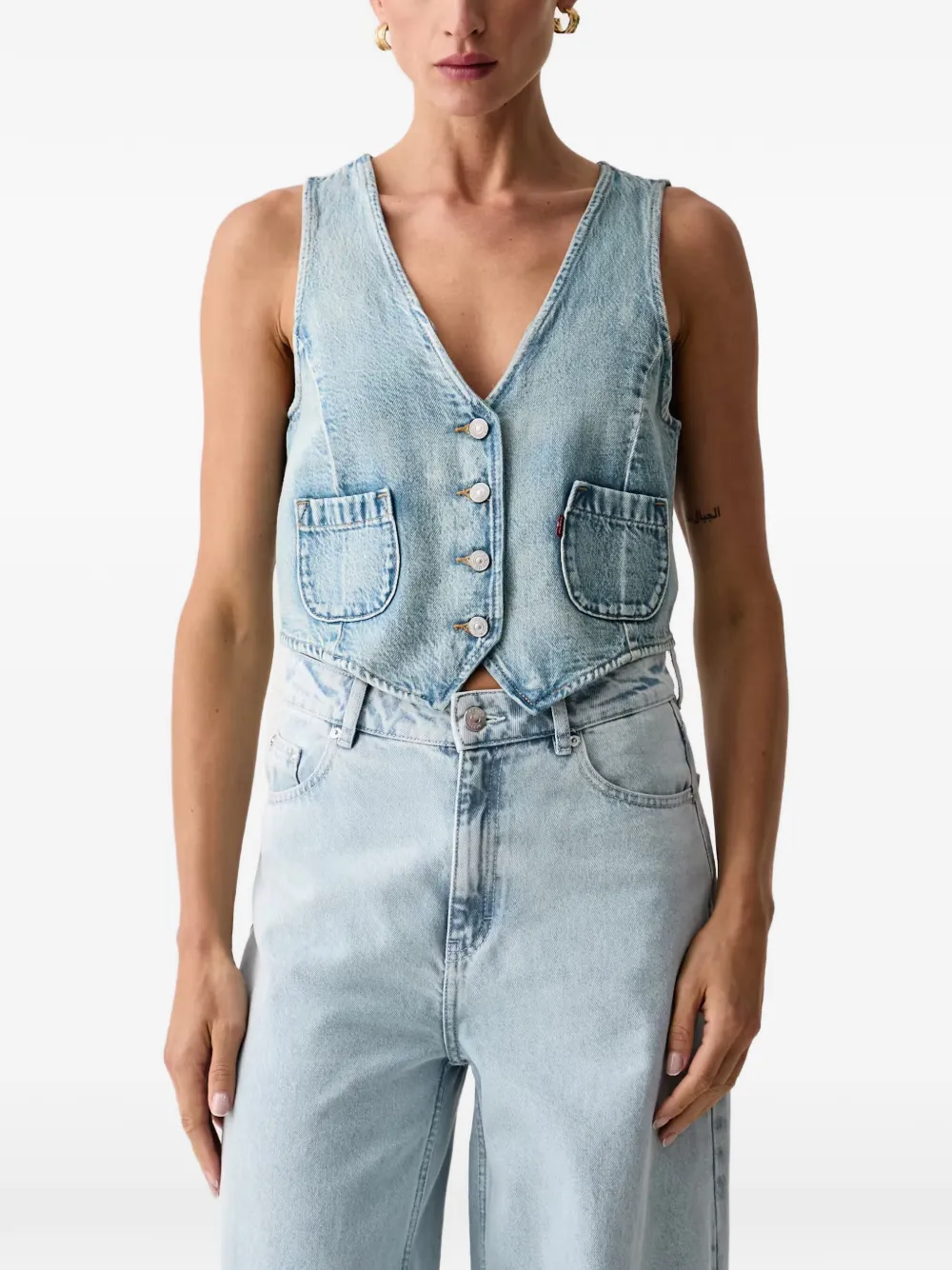 Levi's V-neck Waistcoat In Blue