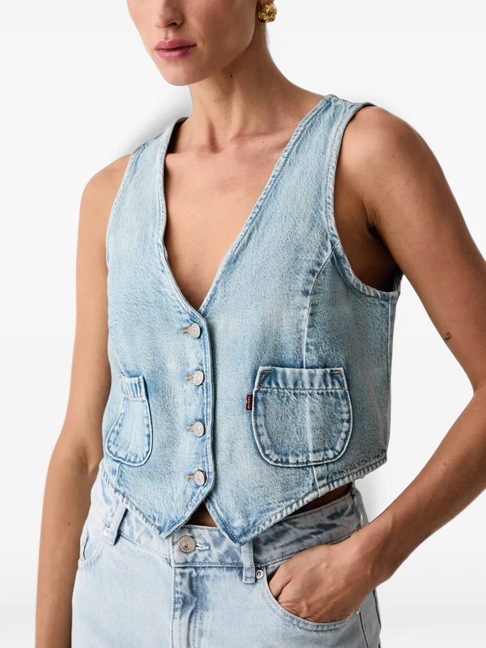 Levi's Gilet met V-hals Blauw