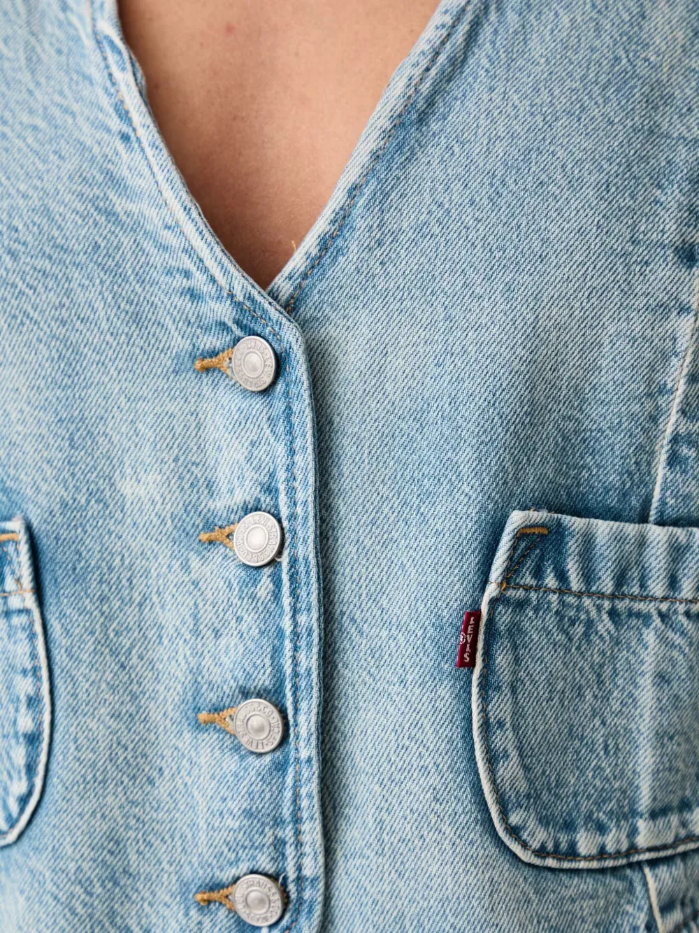 Levi's Gilet met V-hals Blauw