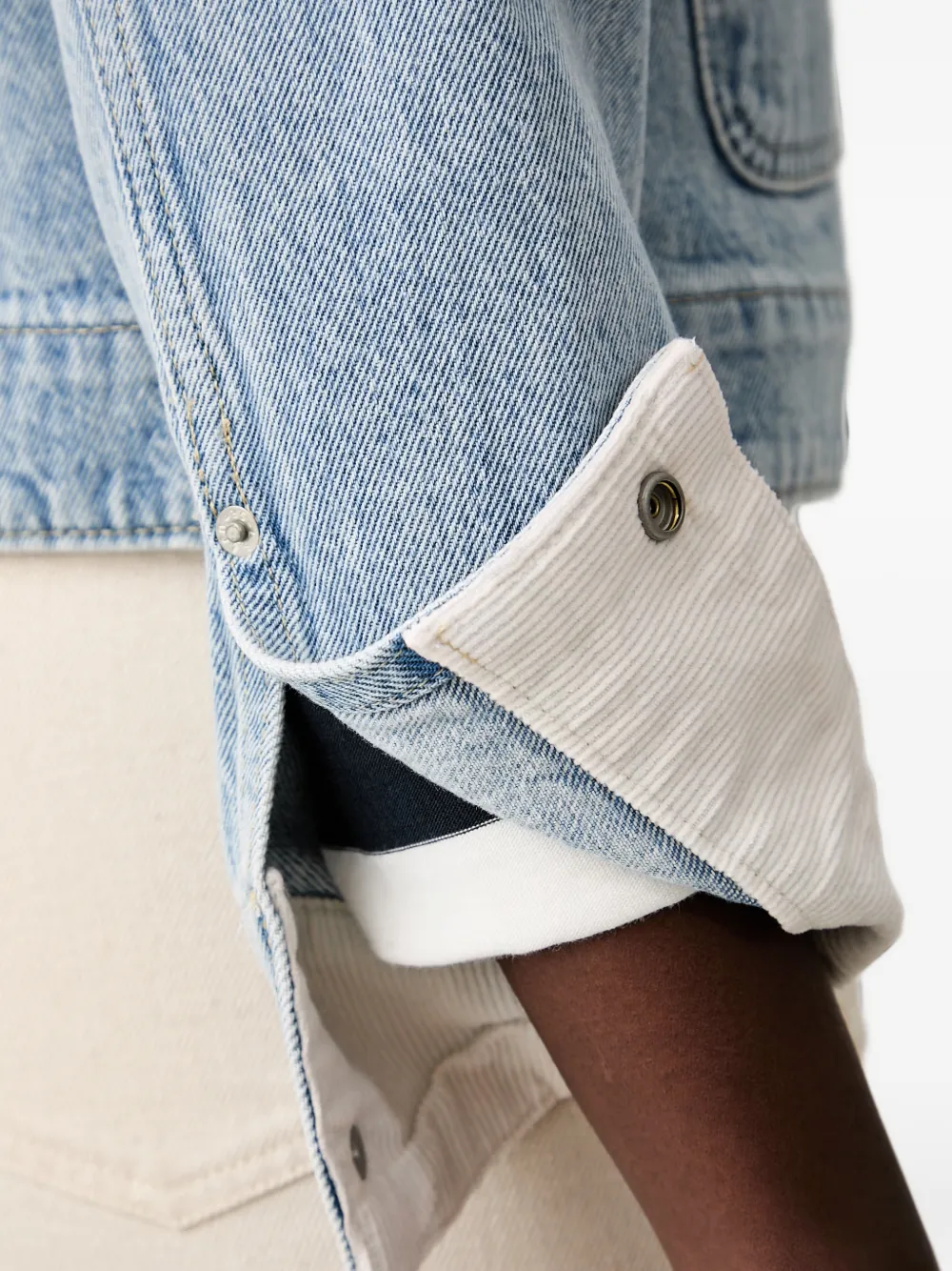 Levi's Utility corduroy-collar denim jacket Blauw