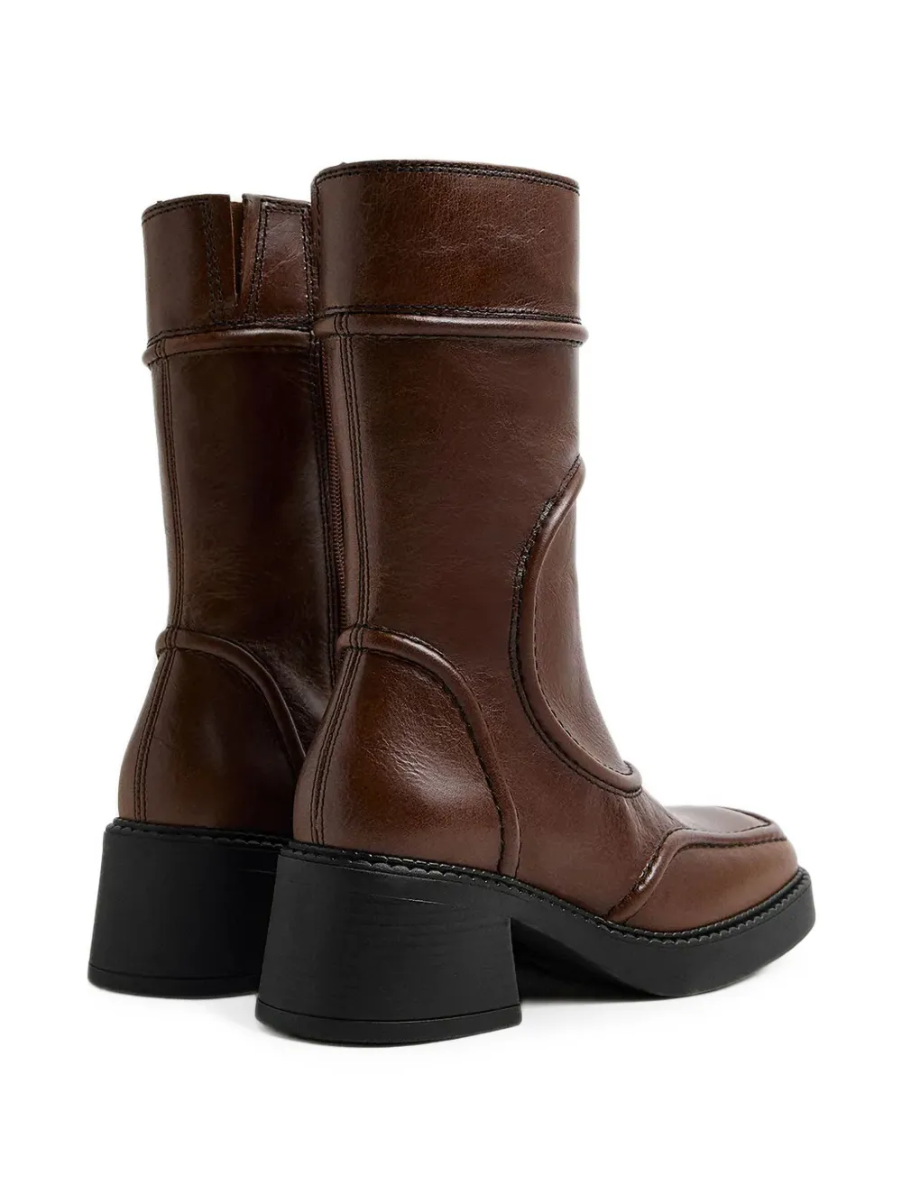 Miista Malene panelled square-toe boots Bruin