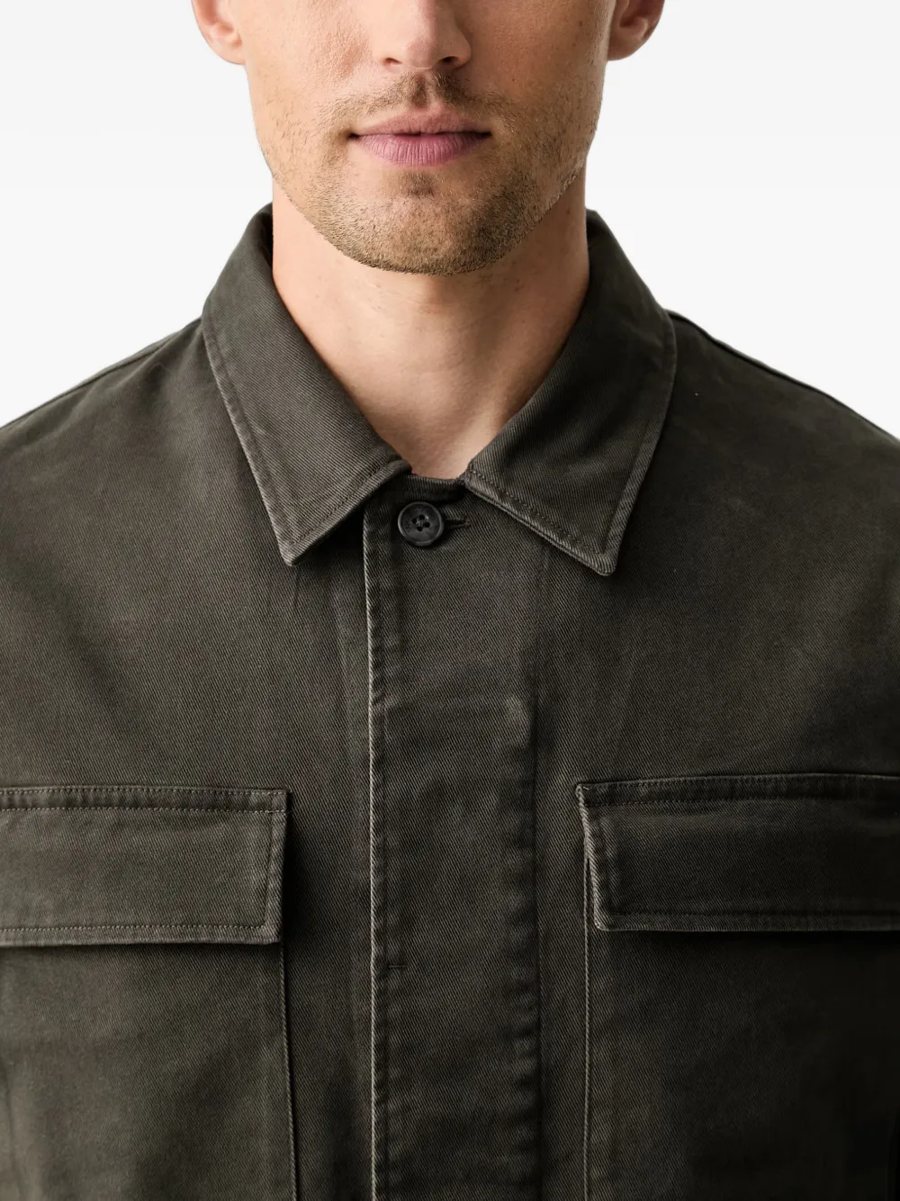 Marc O'Polo Shirtjack met klepzak en lange mouwen Bruin