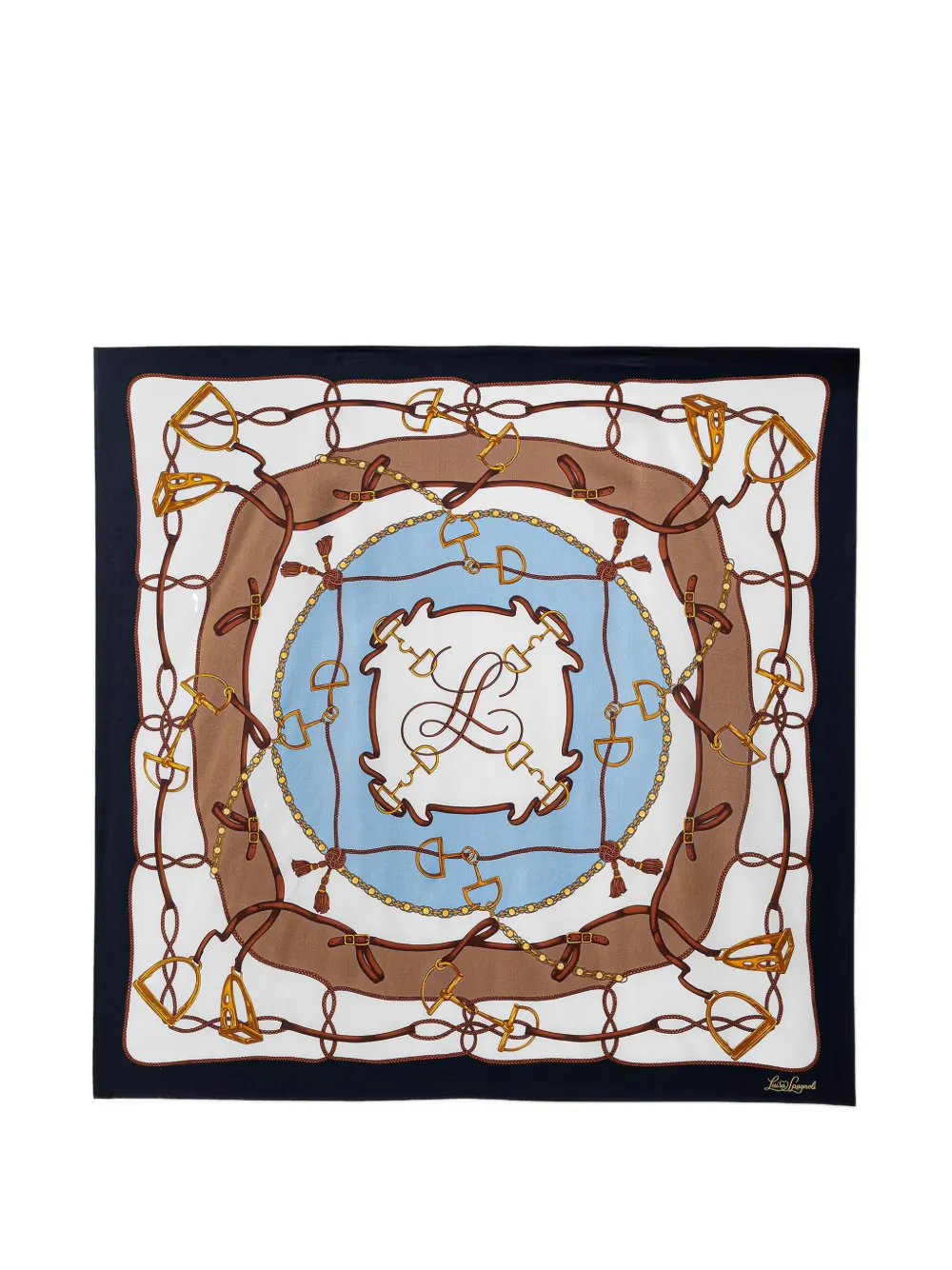 LUISA SPAGNOLI Roboamo equestrian-print silk scarf - Bianco