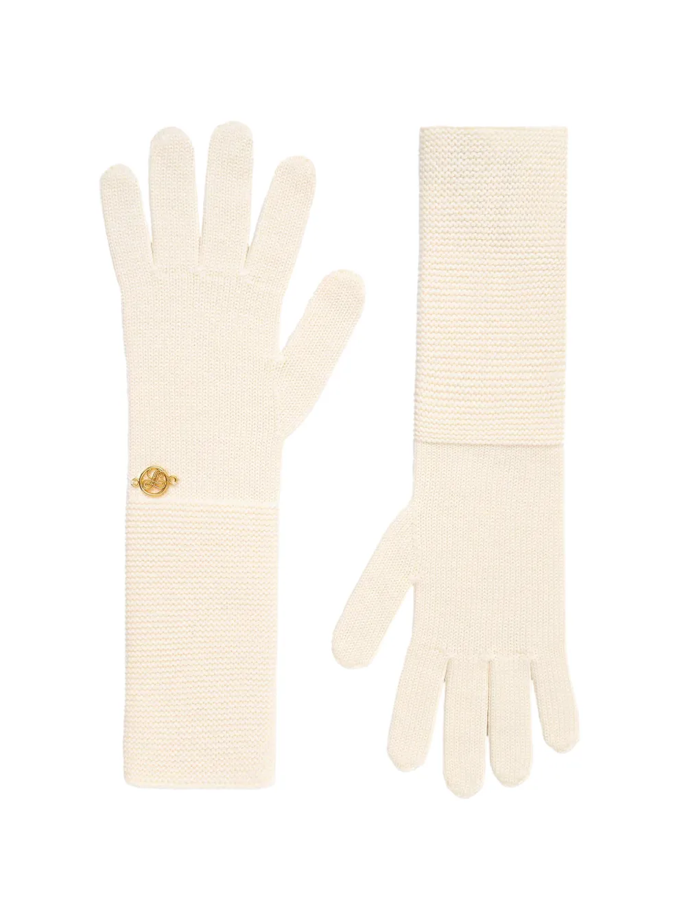 LUISA SPAGNOLI Marcatore logo-plaque knitted gloves