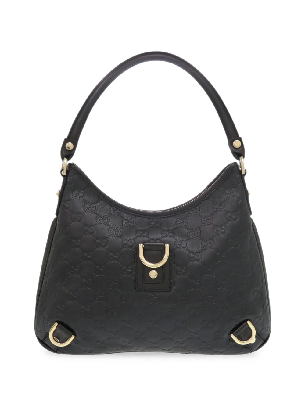 Gucci Pre-Owned Borsa a spalla Guccissima Abbey con anello a D 2000-2025 - Nero