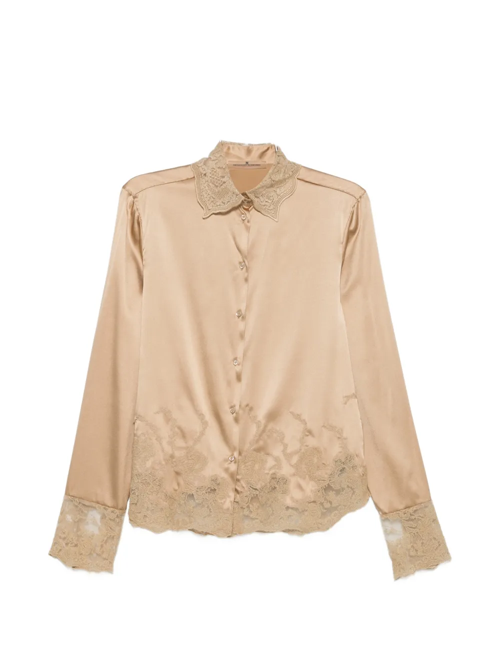 Ermanno Scervino lace-trim shirt Beige