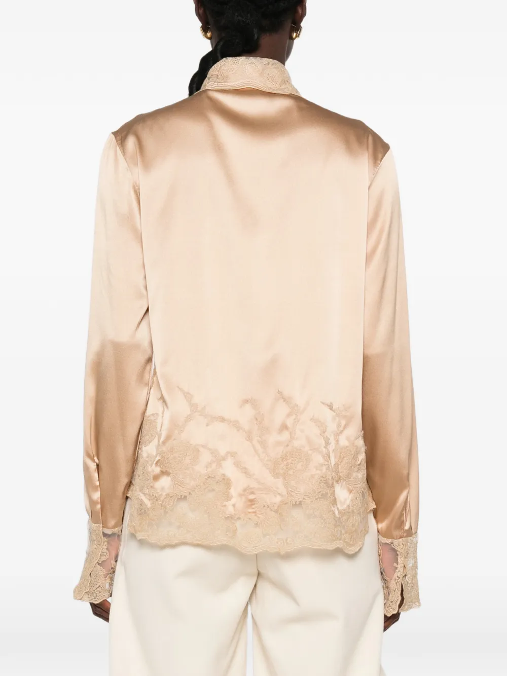 Ermanno Scervino lace-trim shirt Beige