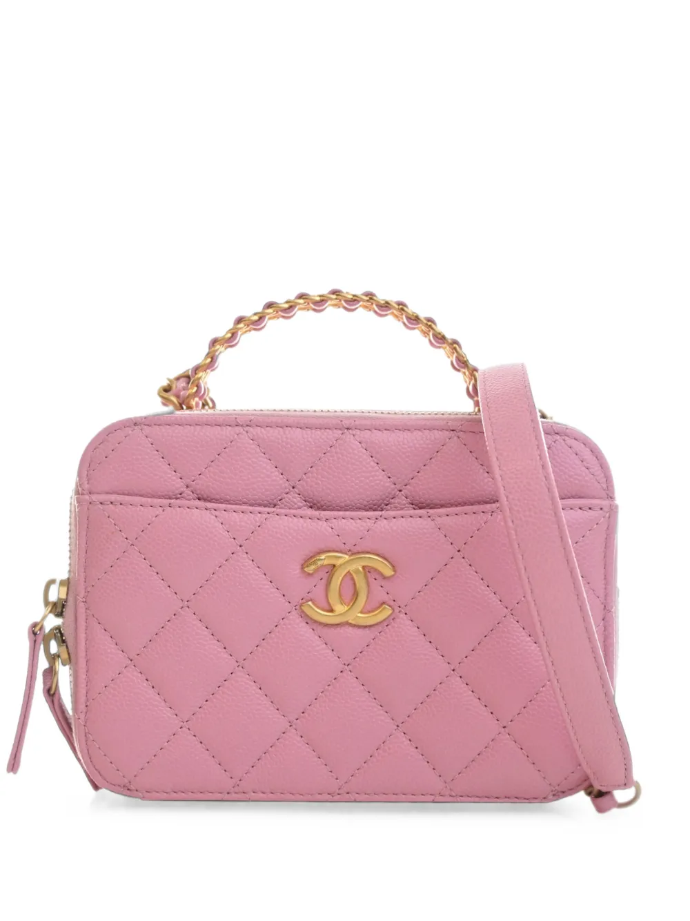 CHANEL Pre-Owned 2021-2026 Small Quilted Caviar Pick Me Up Vanity Case satchel - Rosa