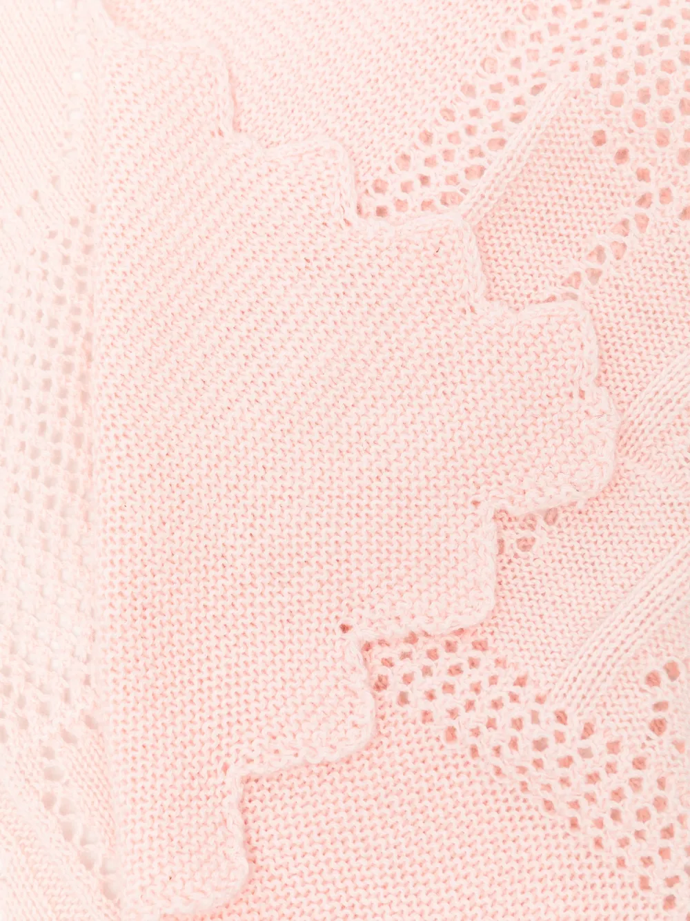 Bonpoint Pointelle gebreide sjaal met kersen-intarsia Roze