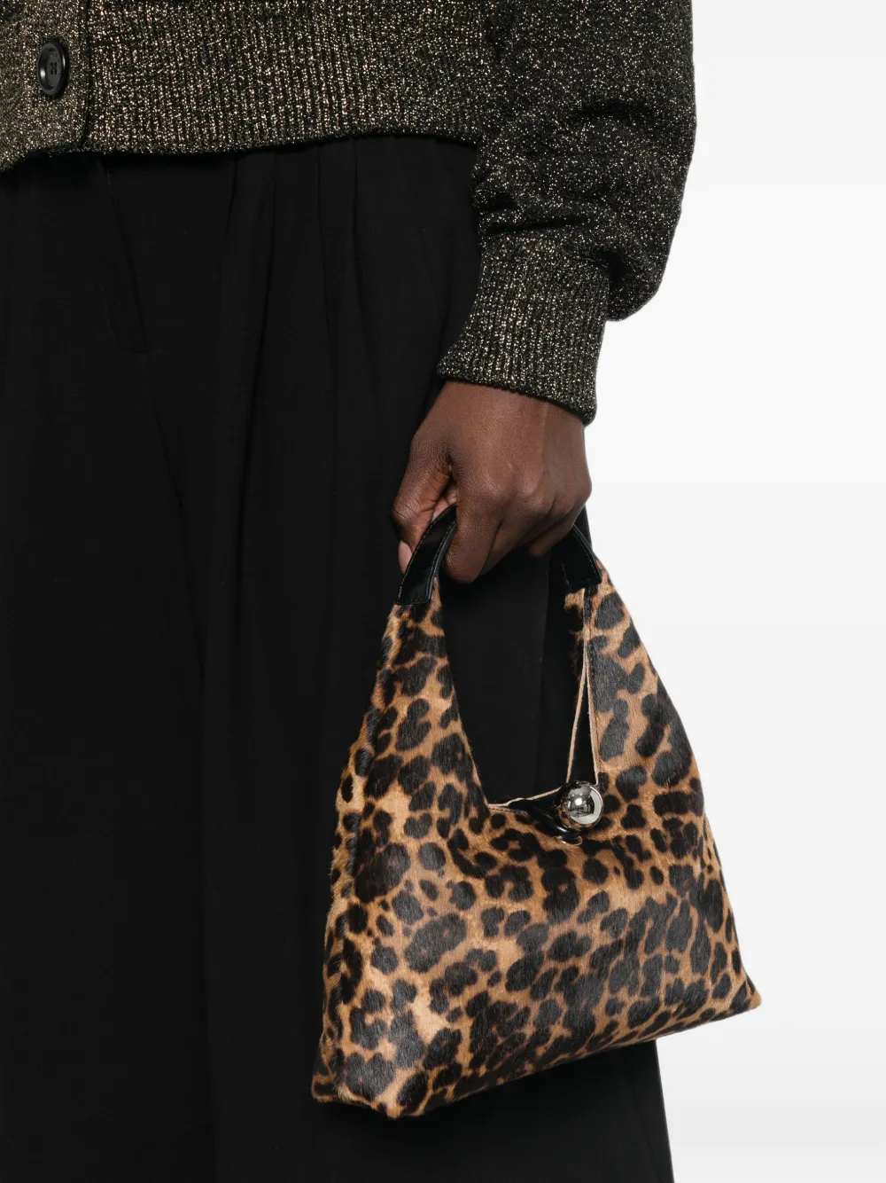 Marni Trapeze shopper met luipaard-print Bruin