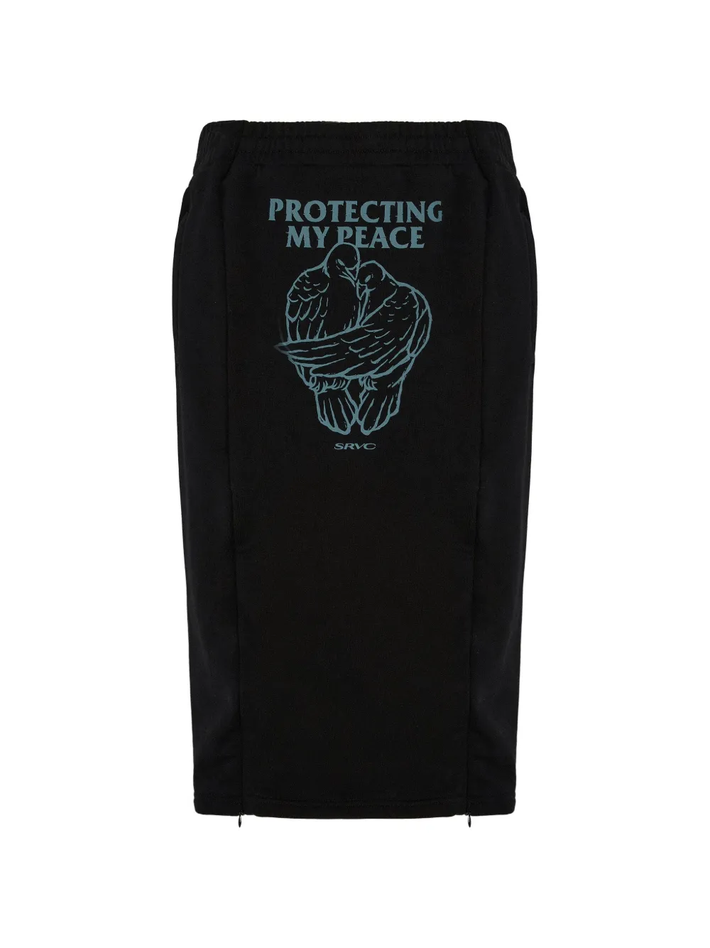 SRVC Studio graphic-print zip-slit skirt