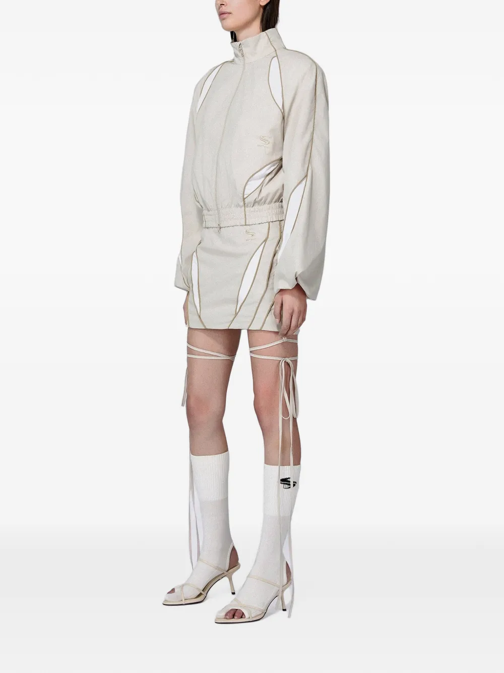 Srvc Studio Slash Zip-fastening Jacket In Gray