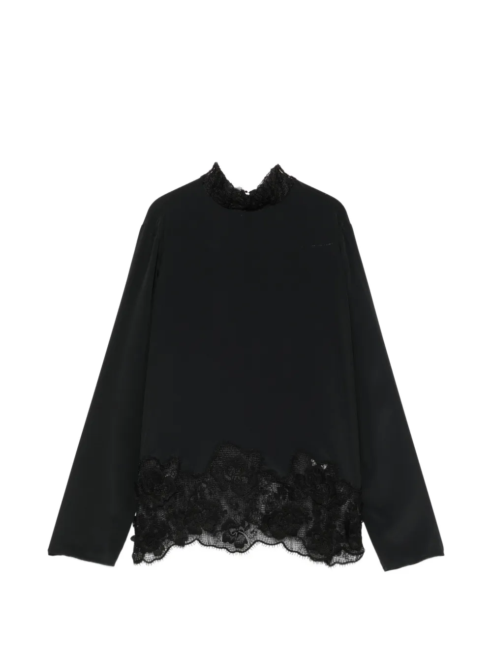 Fabiana Filippi lace-panelled bow-detail blouse - Blu