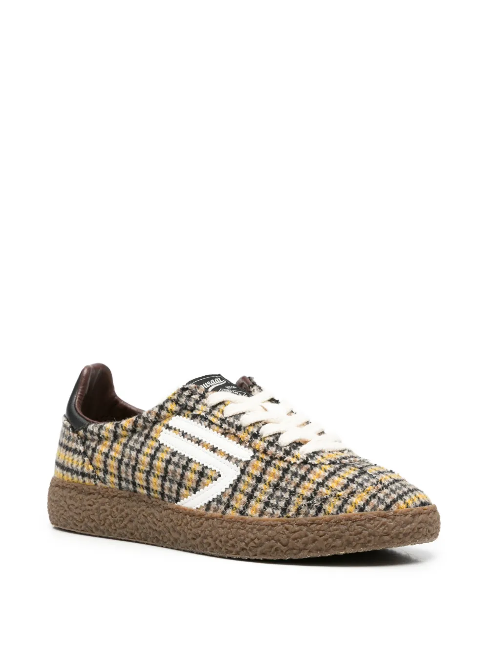 Puraai check-pattern sneakers Geel