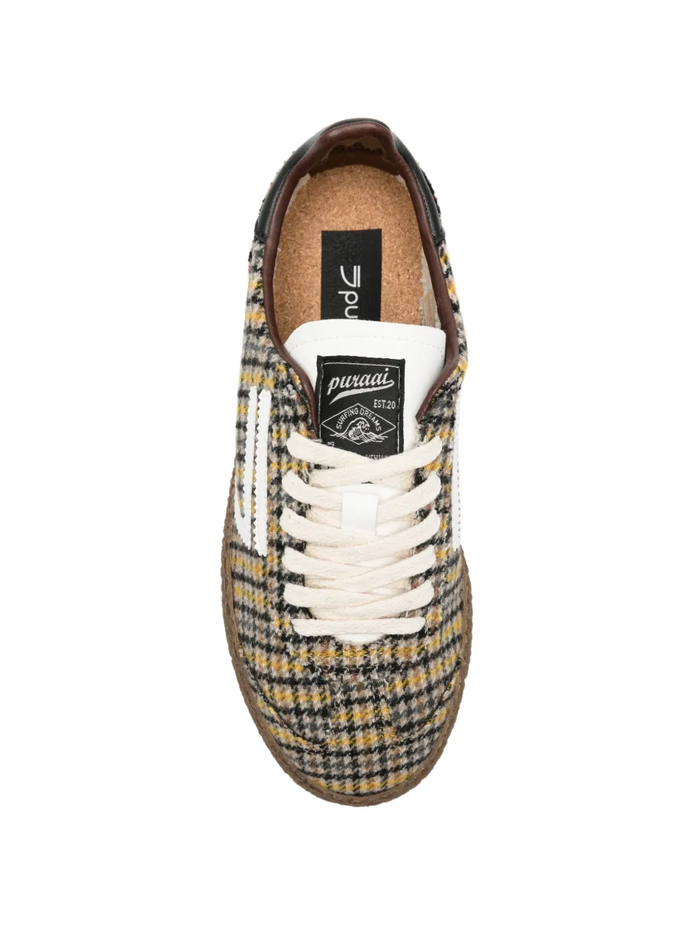 Puraai check-pattern sneakers Geel