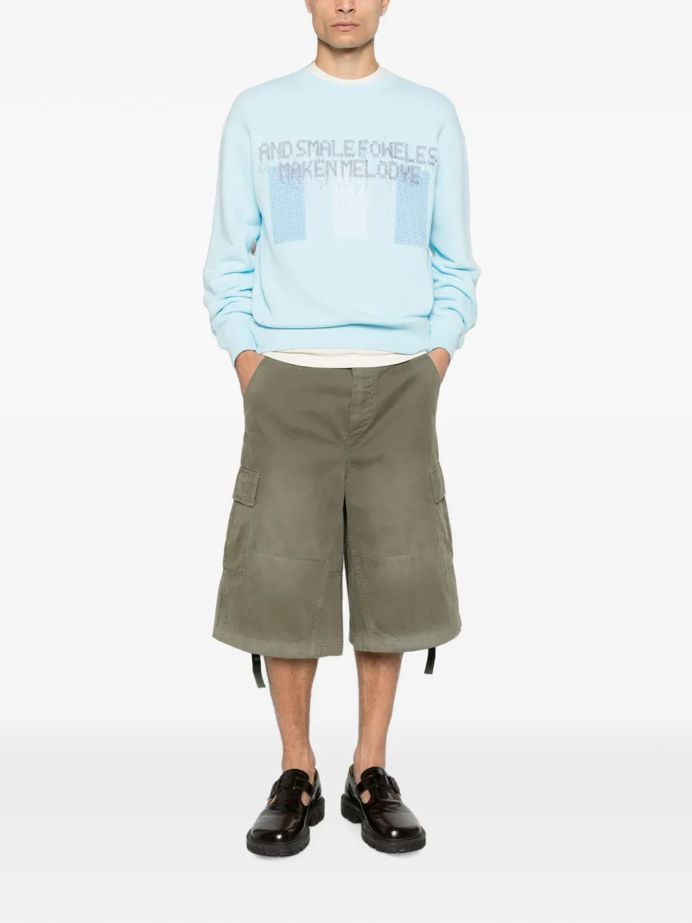 JW Anderson Foweles intarsia-knit sweatshirt Blauw