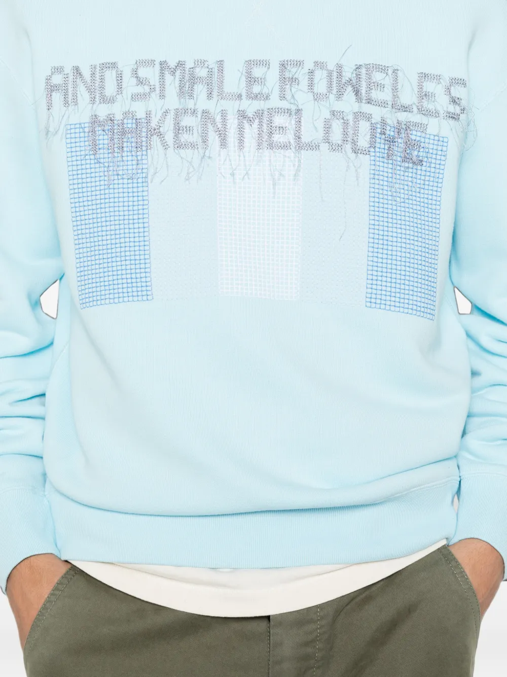 JW Anderson Foweles intarsia-knit sweatshirt Blauw