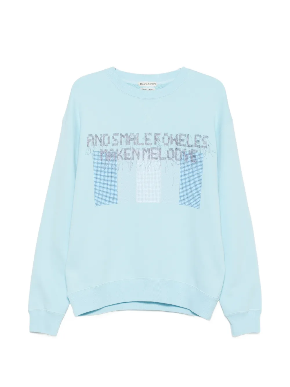 Jw Anderson Foweles Intarsia-knit Sweatshirt In Blau