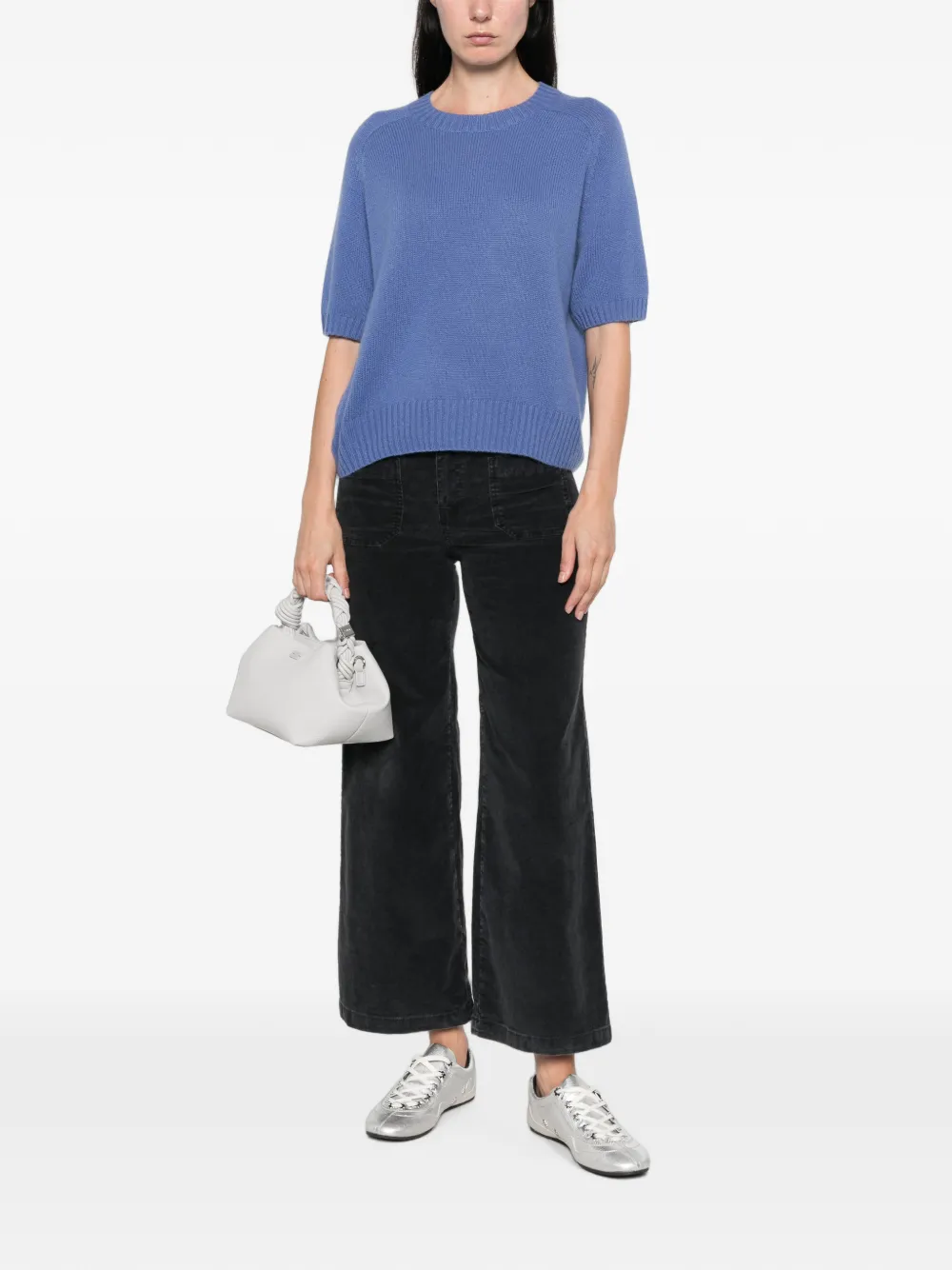 Allude Trui met korte mouwen Blauw