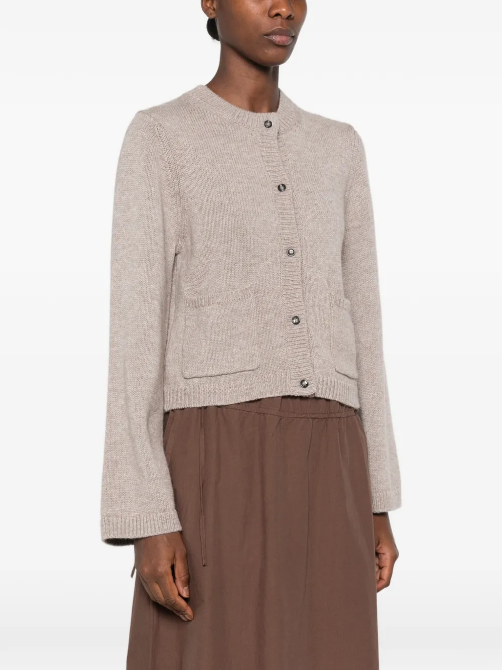 Allude Vest met opgestikte zak met knopen Bruin