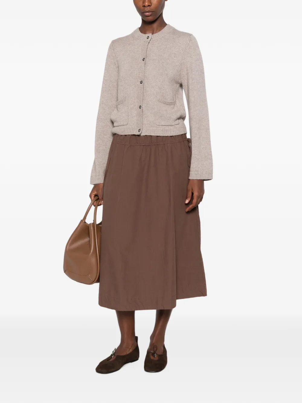 Allude Vest met opgestikte zak met knopen Bruin
