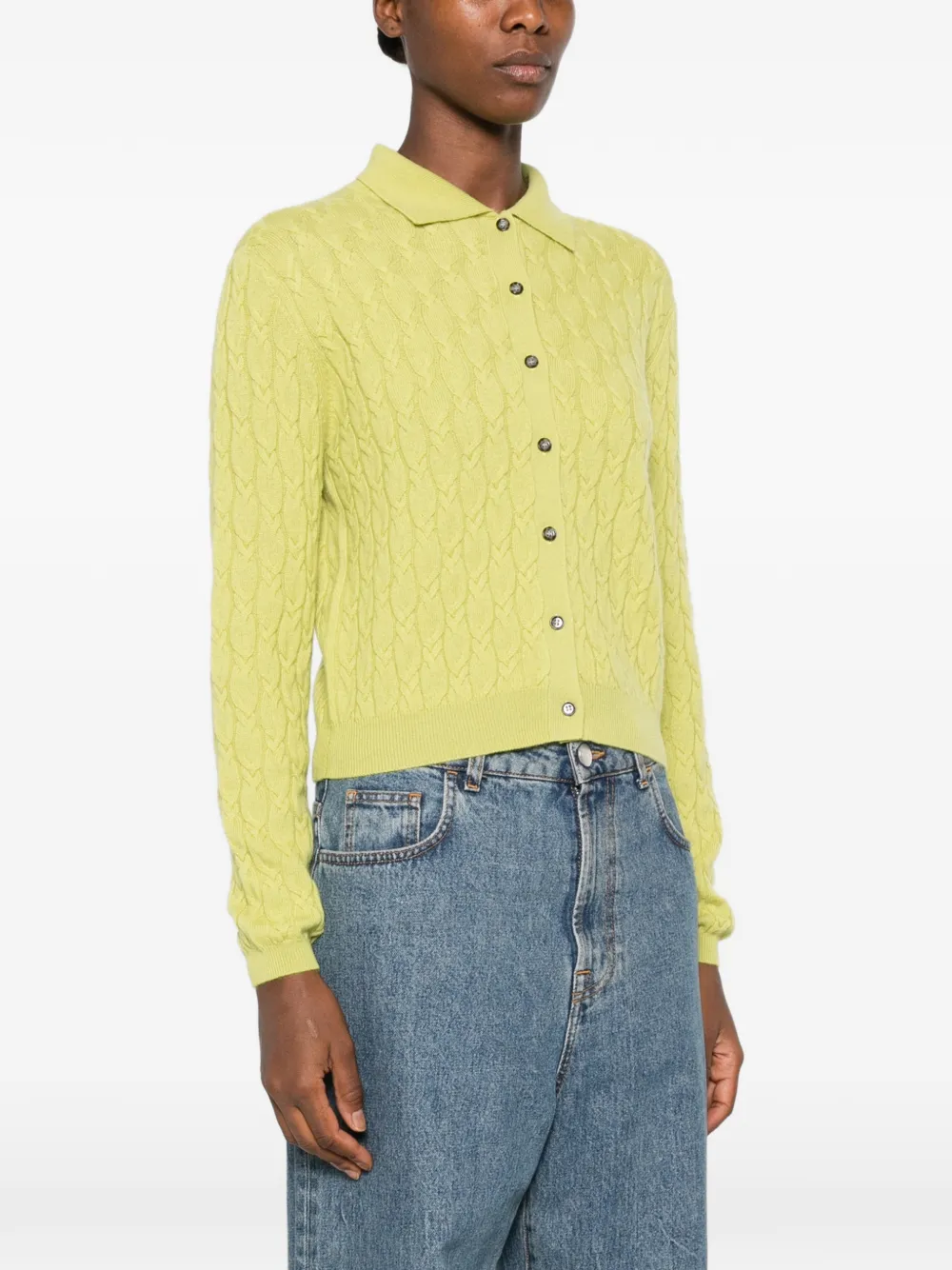 Allude Kabelgebreid polovest Groen