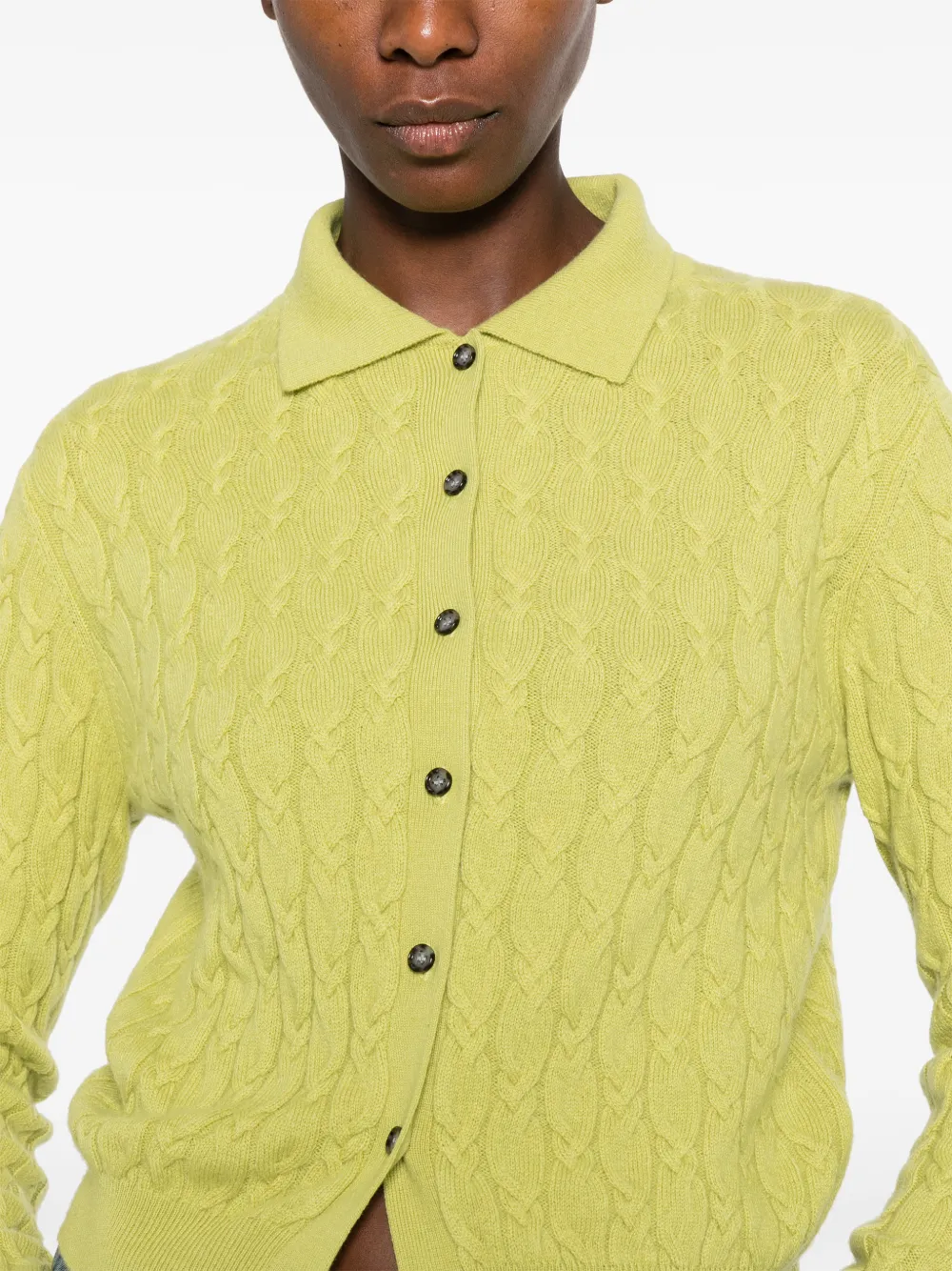 Allude Kabelgebreid polovest Groen