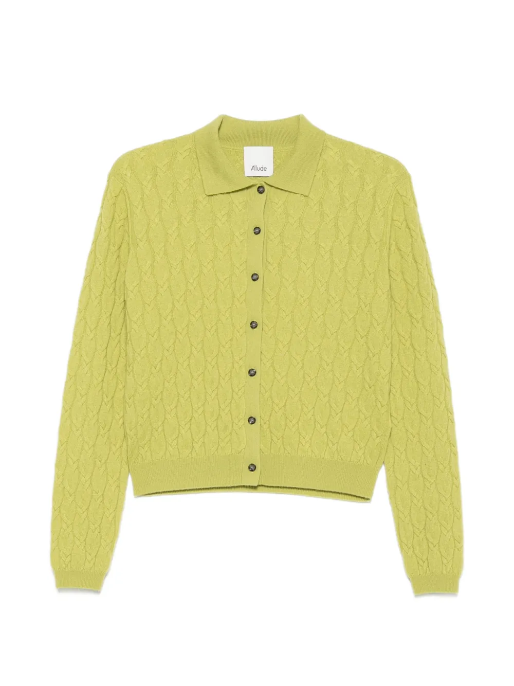 Allude cable-knit polo cardigan