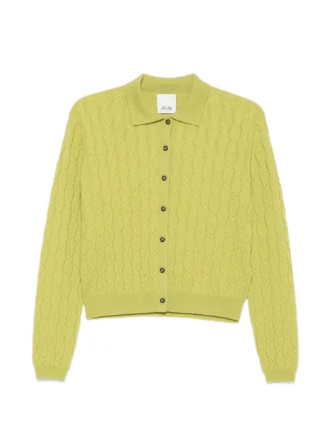 Allude cable-knit polo cardigan