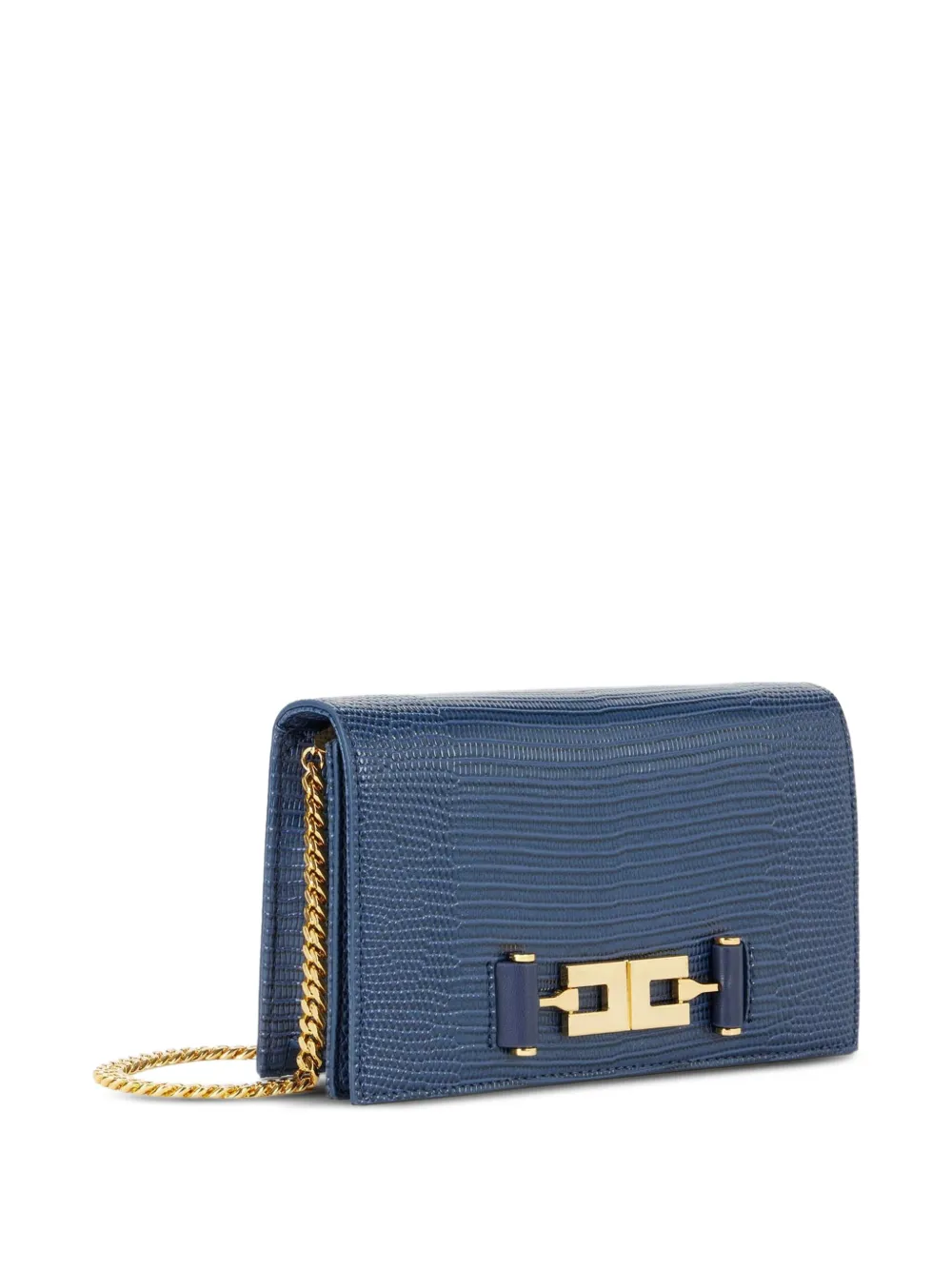Elisabetta Franchi Schoudertas met groumette ketting Blauw