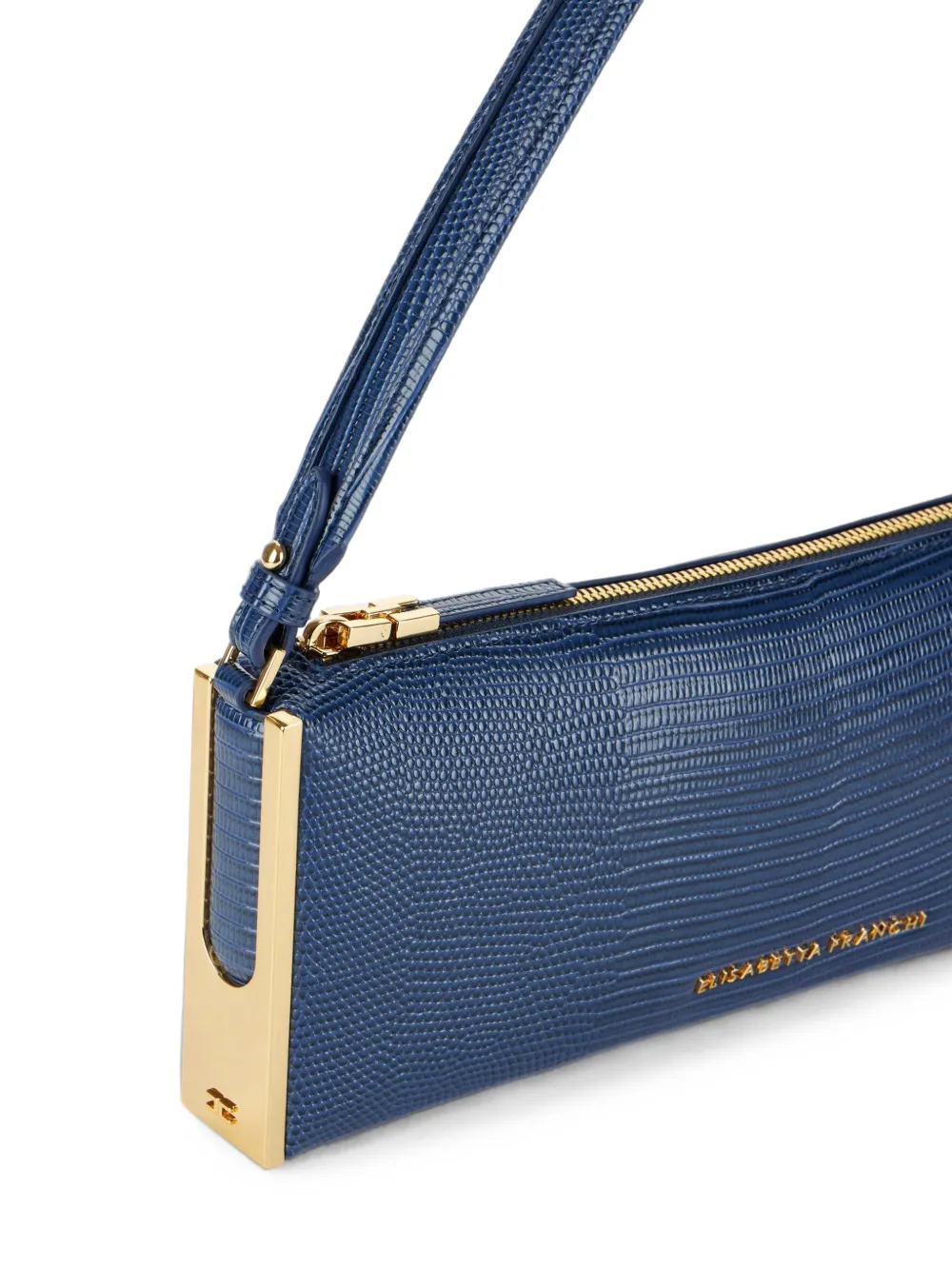 Elisabetta Franchi Schoudertas met hagedissen-print Blauw