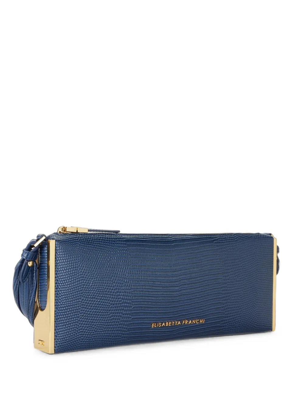 Elisabetta Franchi over-the-shoulder bag with lizard print - Blu