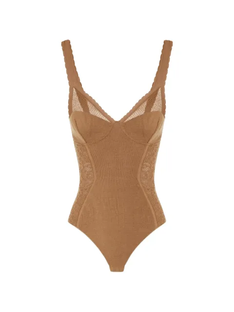 Elisabetta Franchi bodysuit in knit and lace fabric