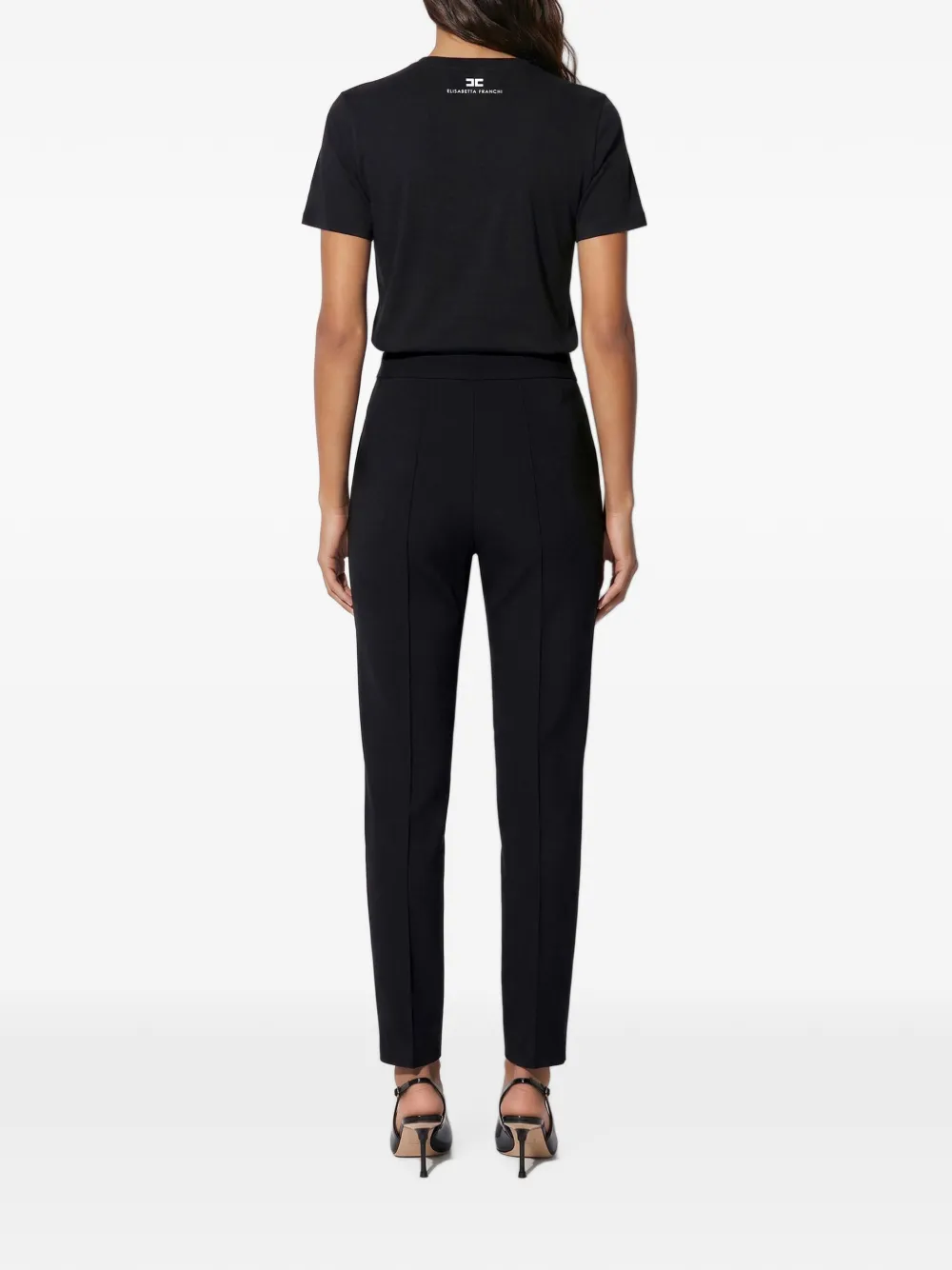 Elisabetta Franchi Jersey T-shirt met logo Zwart