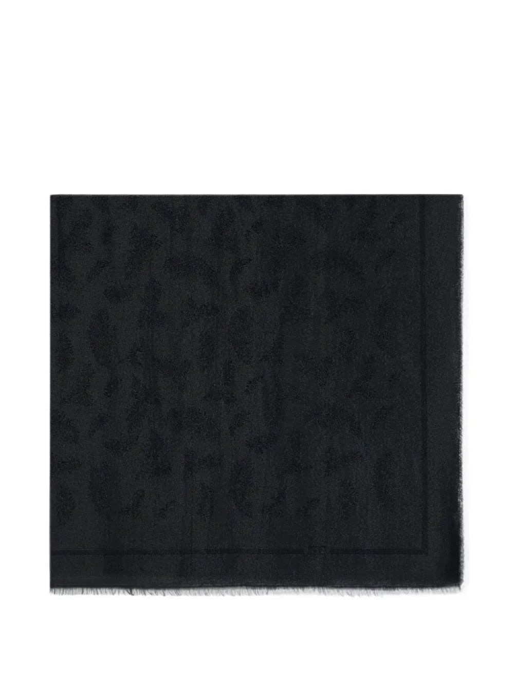 Elisabetta Franchi feather-themed lurex foulard scarf - Nero