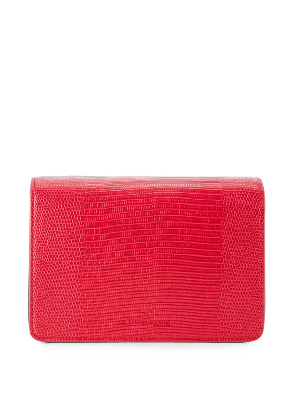 Elisabetta Franchi Clutch met logo-plakkaat en hagedissen-effect Rood