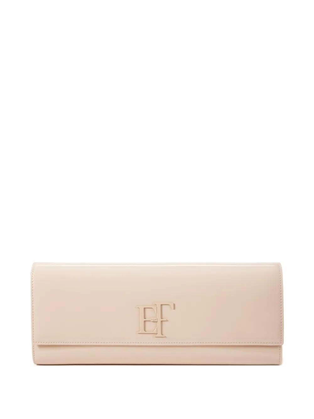 Elisabetta Franchi patent-leather clutch bag - Toni neutri
