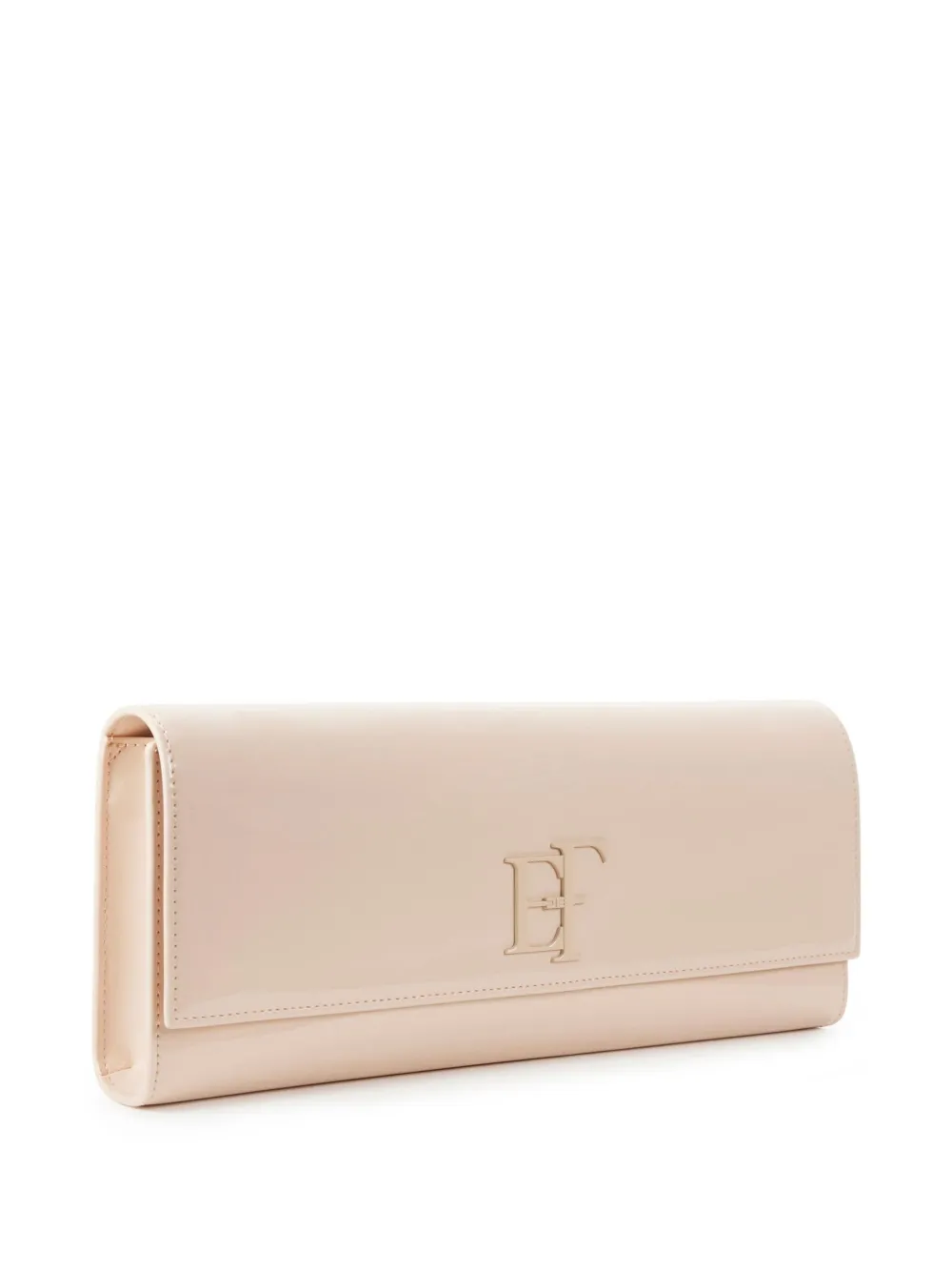 Elisabetta Franchi Clutch van lakleer Beige