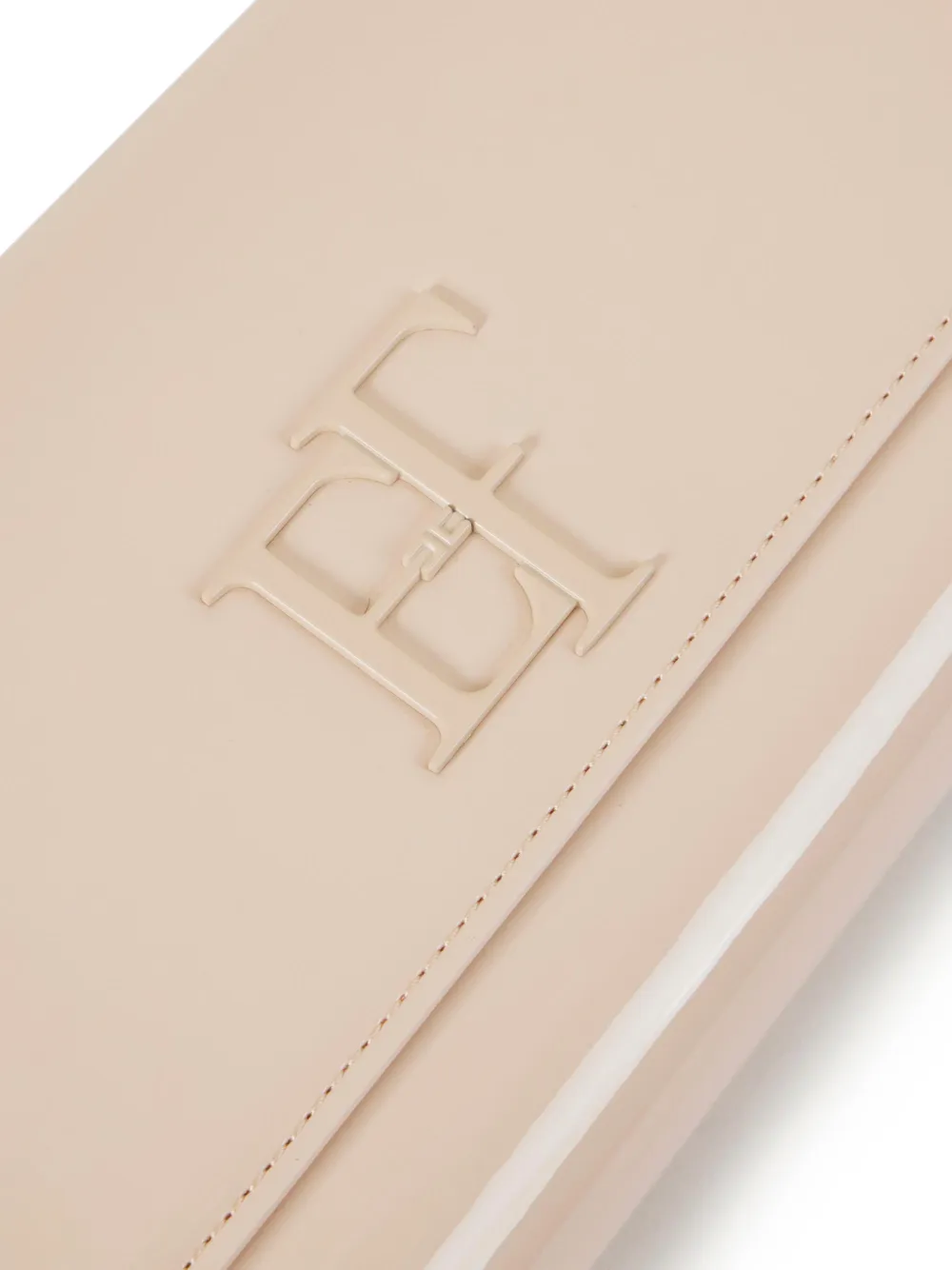 Elisabetta Franchi Clutch van lakleer Beige