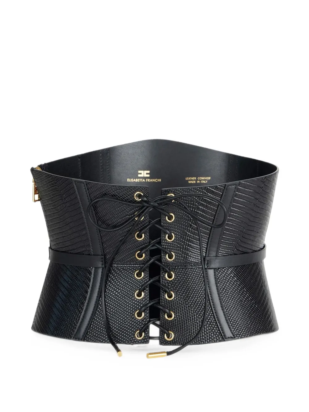 Elisabetta Franchi Bustier-style leather belt - Nero