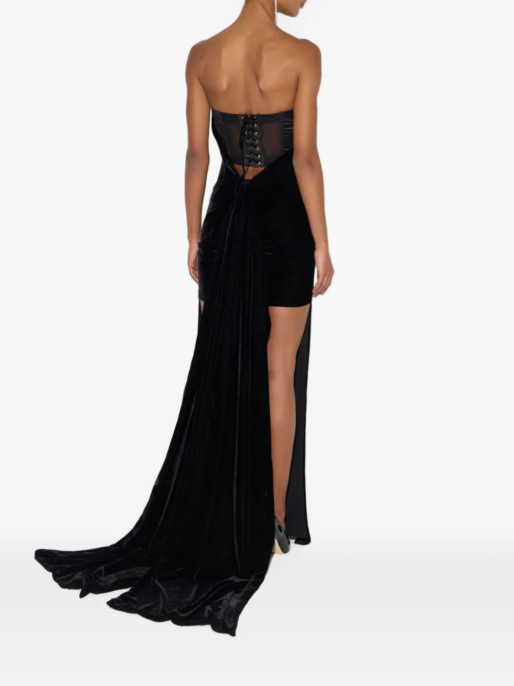 Elisabetta Franchi Red Carpet fluwelen jurk Zwart