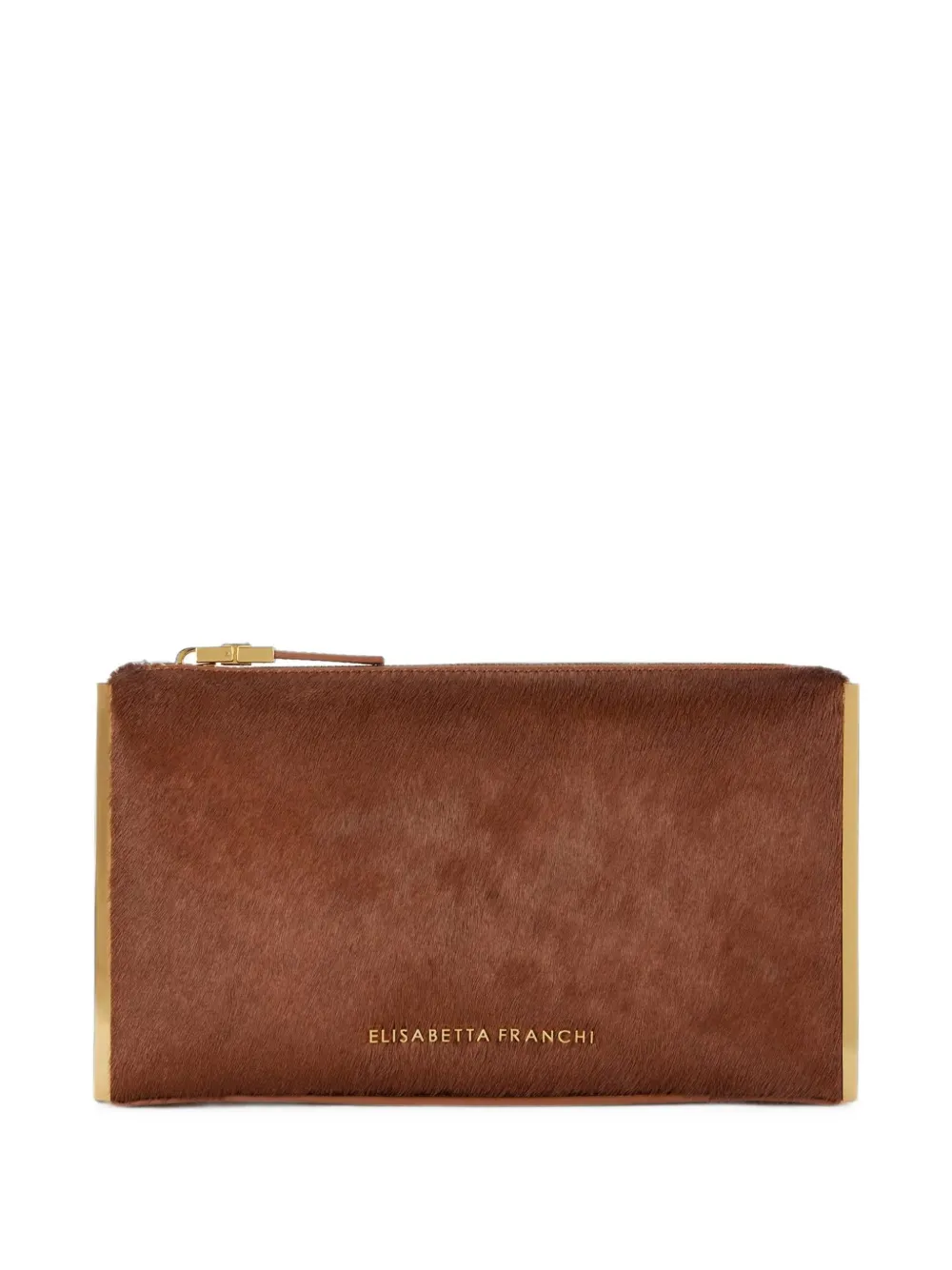 Elisabetta Franchi cowhide clutch bag - Marrone