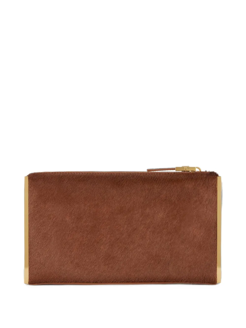 Elisabetta Franchi Clutch van koeienhuid Bruin