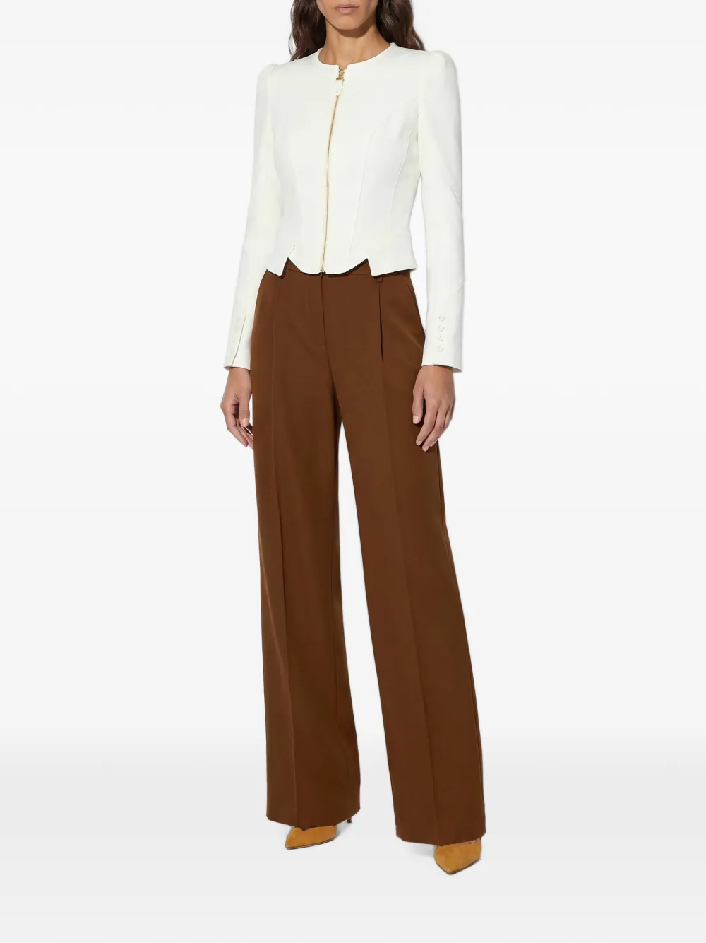 Elisabetta Franchi Broek van gabardine Bruin
