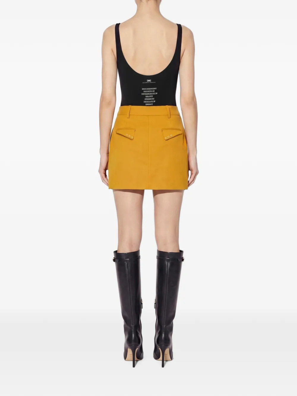 Elisabetta Franchi Lichtgewicht crêpe jersey body Zwart
