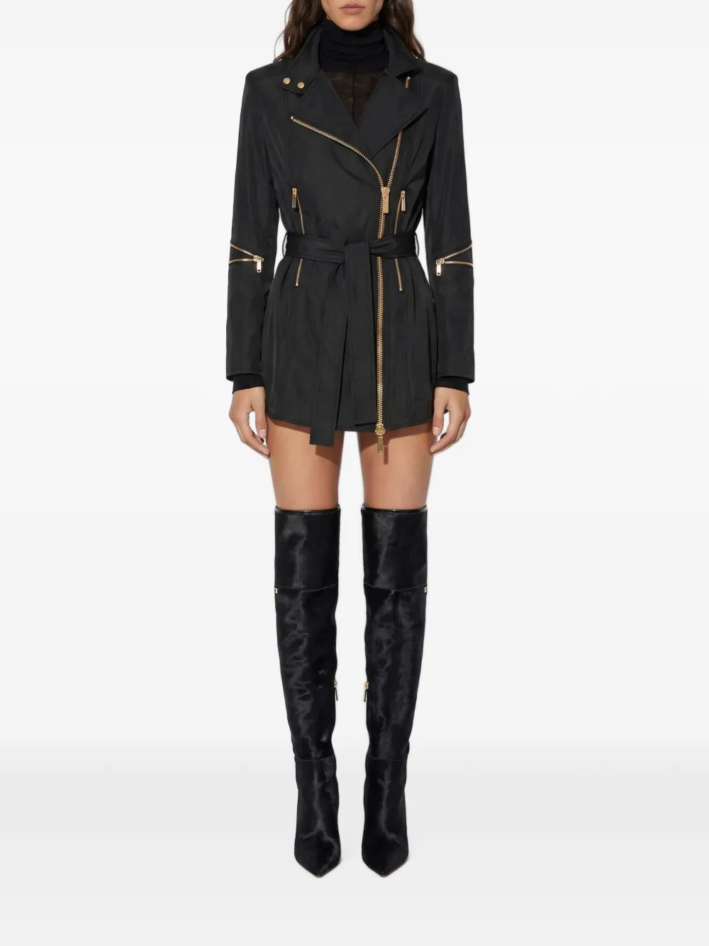 Elisabetta Franchi Taffeta voile jack Zwart