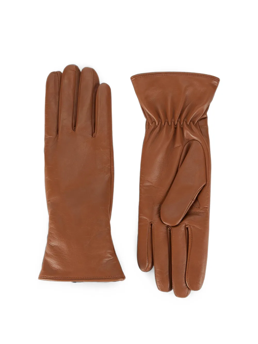 Elisabetta Franchi Nappa leren handschoenen Bruin