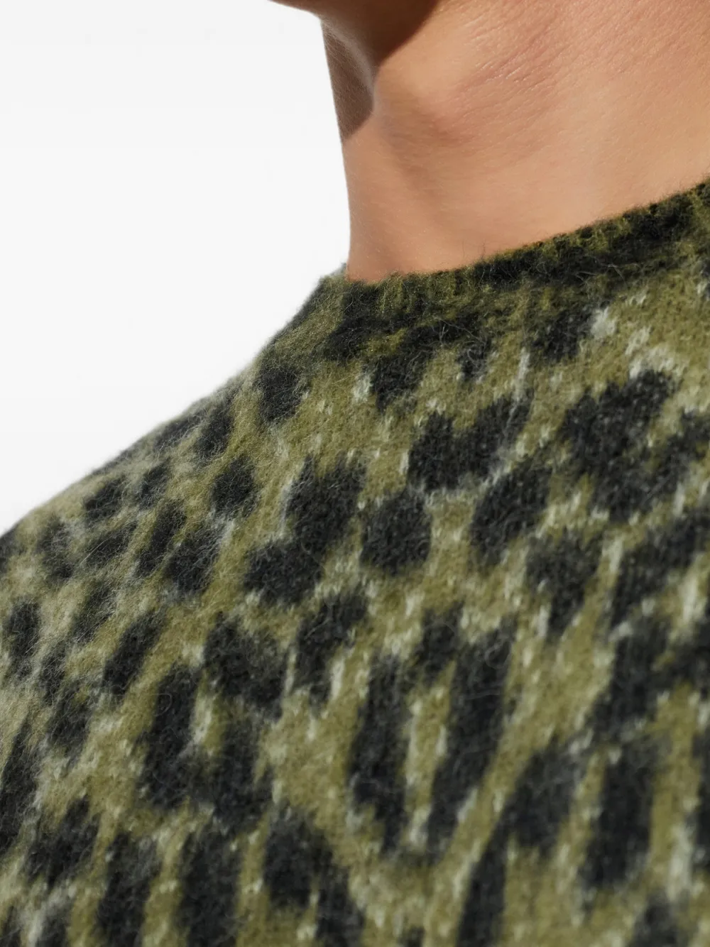 Laneus Trui met luipaardprint Groen
