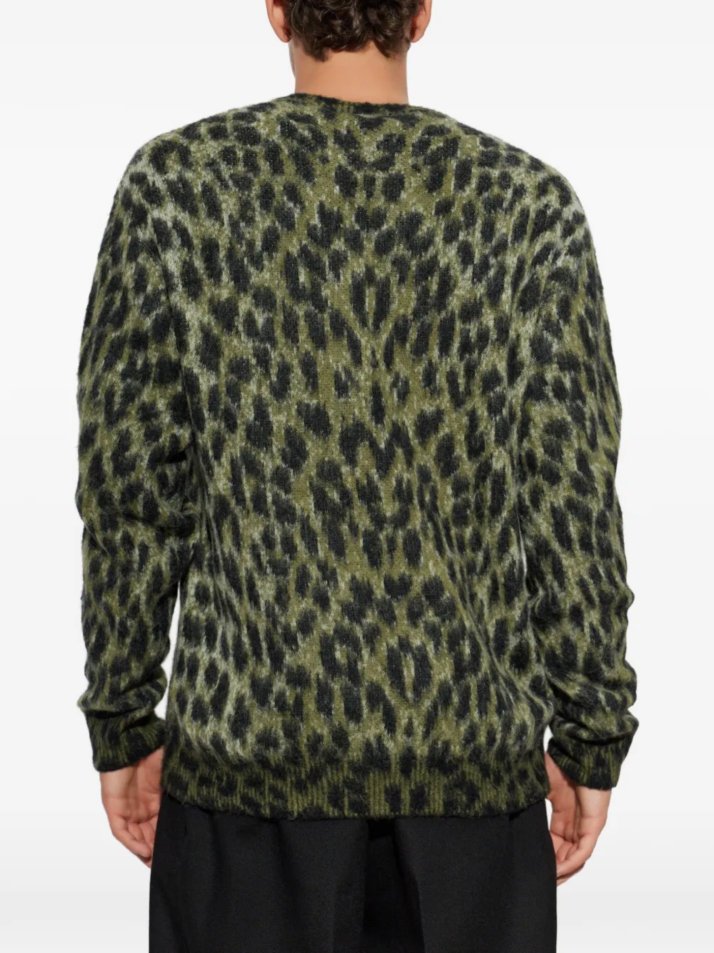 Laneus Trui met luipaardprint Groen